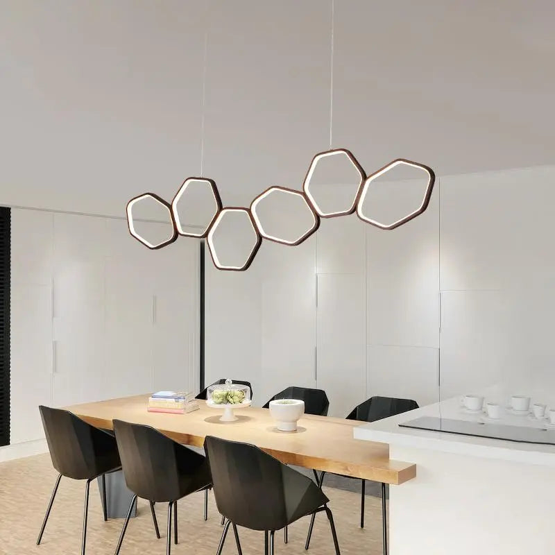 Art Deco LED Chandelier Acrylic Aluminium 3 Sizes Dimmable