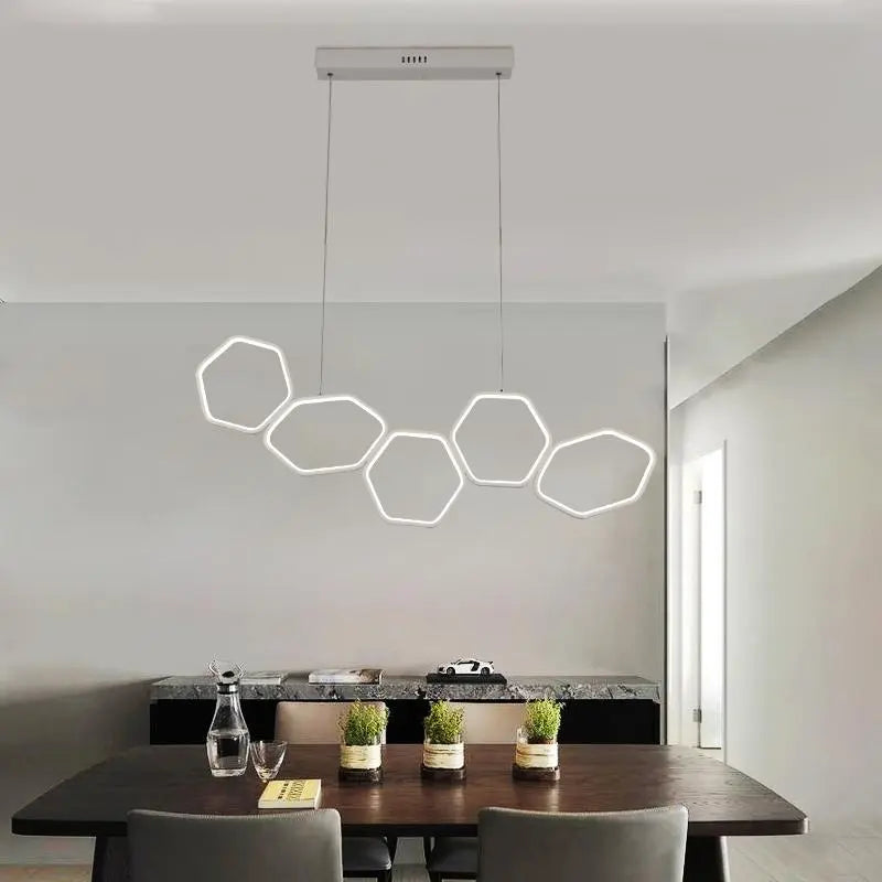 Art Deco LED Chandelier Acrylic Aluminium 3 Sizes Dimmable