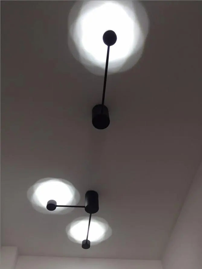 Art Deco Round LED Wall Light Iron Black Gold S or L 1 or 2