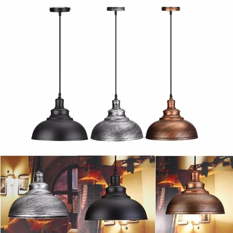 Vintage Industrial Dome Pendant Light Metal E27 Ø29 cm 3 Colours