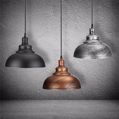 Vintage Industrial Dome Pendant Light Metal E27 Ø29 cm 3 Colours