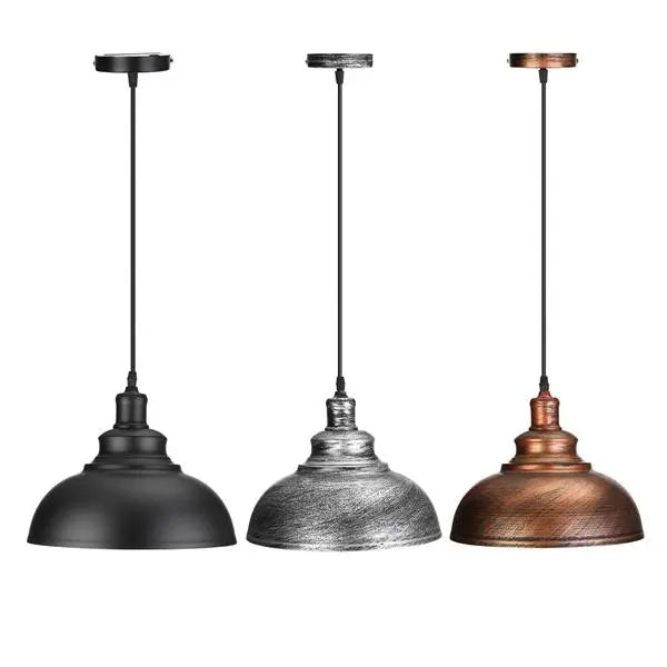 Vintage Industrial Dome Pendant Light Metal E27 Ø29 cm 3 Colours