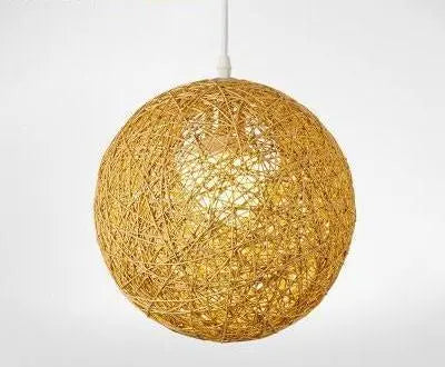 Vintage Rattan Pendant Light E27 4 Sizes 12 Colours