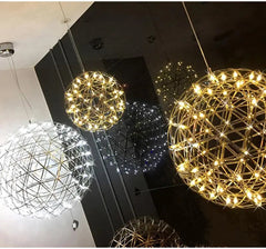 LED Pendant Light Chrome or Gold — 4 Sizes, Dimmable or Fixed Colour, Integrated LED