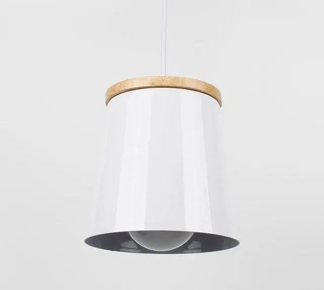 Modern Nordic Pendant Light Rubber Wood Metal E27