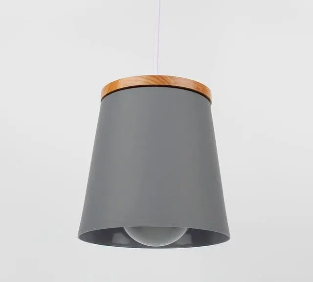 Modern Nordic Pendant Light Rubber Wood Metal E27