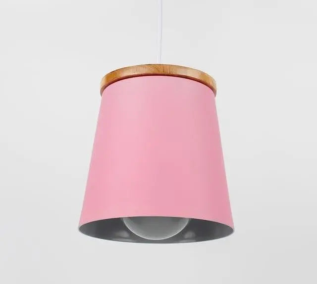 Modern Nordic Pendant Light Rubber Wood Metal E27