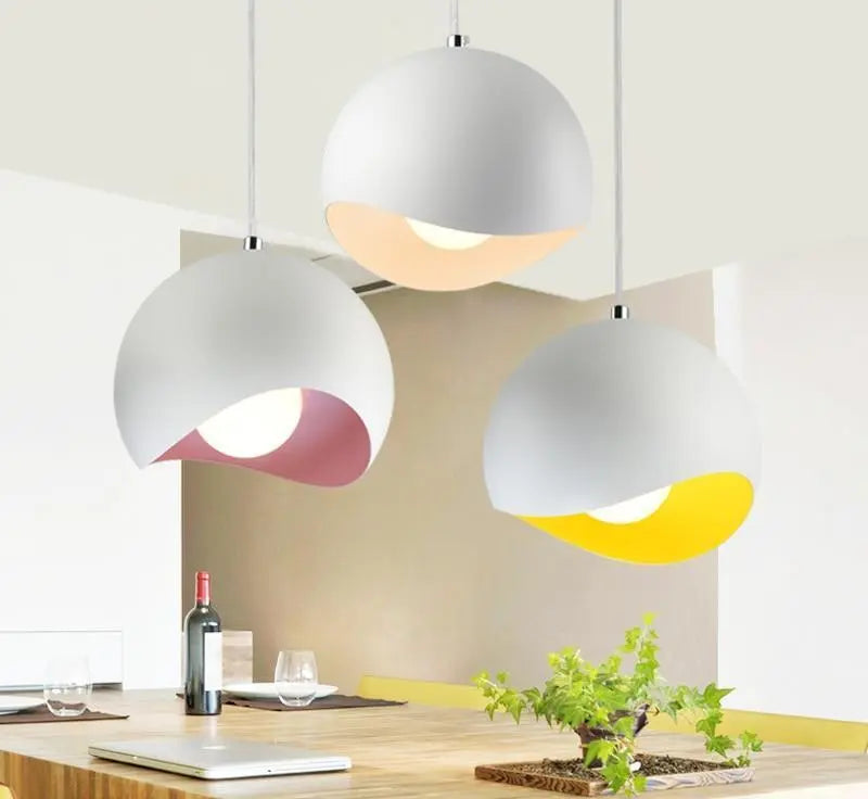 Dome Pendant Light Iron E27 Single or Sets of 3 & 4 Multi-Colour