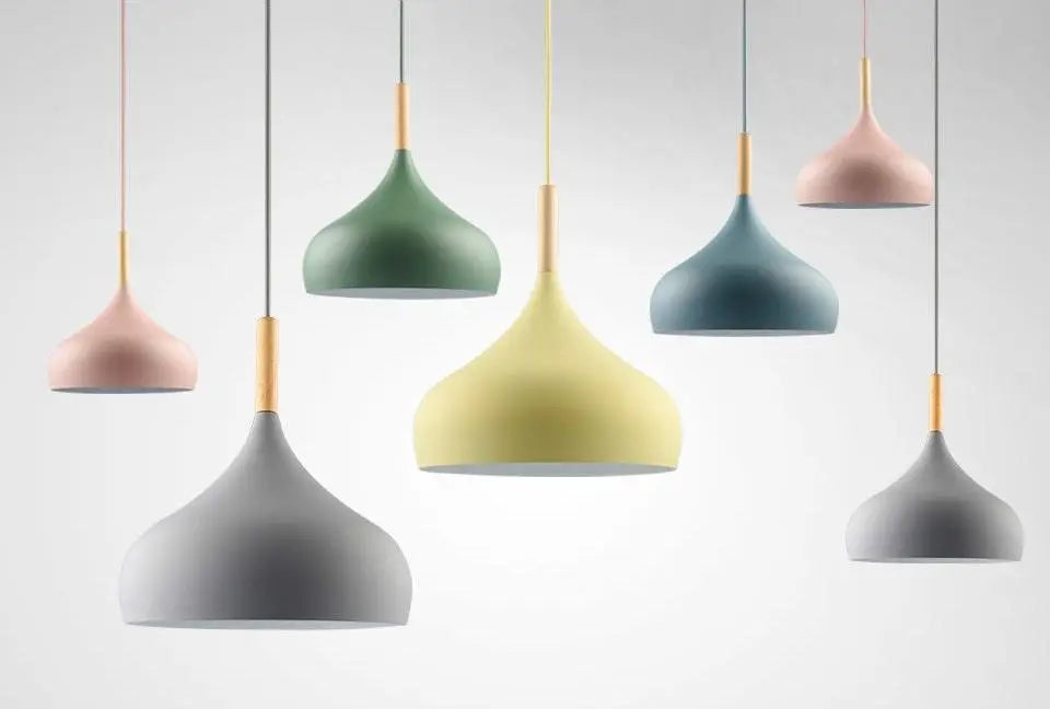 Macaroon Pendant Light Matt Aluminium E27 24cm 6 Colours