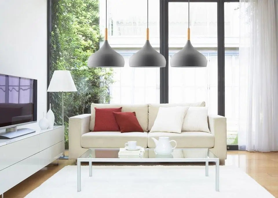Macaroon Pendant Light Matt Aluminium E27 24cm 6 Colours