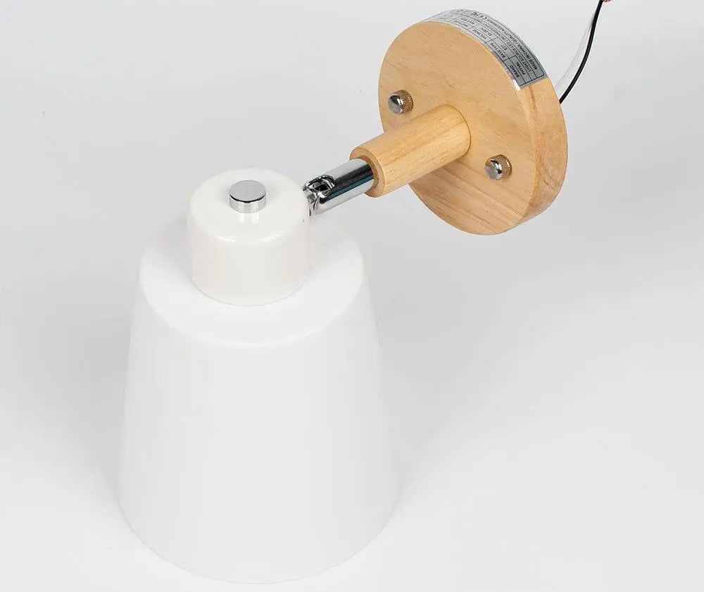 Modern Nordic Wall Light Iron Wood E27