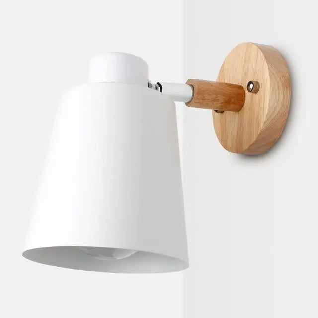 Modern Nordic Wall Light Iron Wood E27