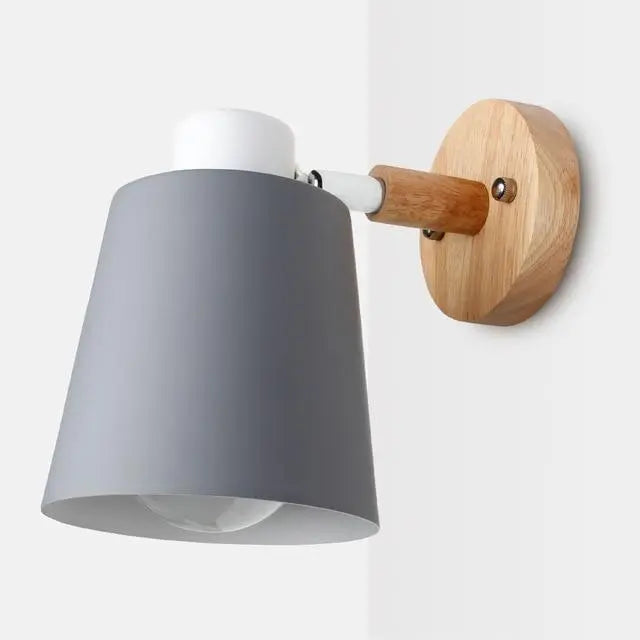 Modern Nordic Wall Light Iron Wood E27