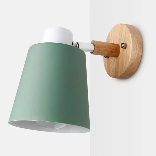 Modern Nordic Wall Light Iron Wood E27