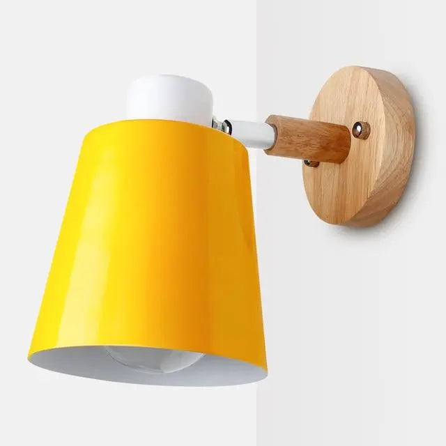 Modern Nordic Wall Light Iron Wood E27
