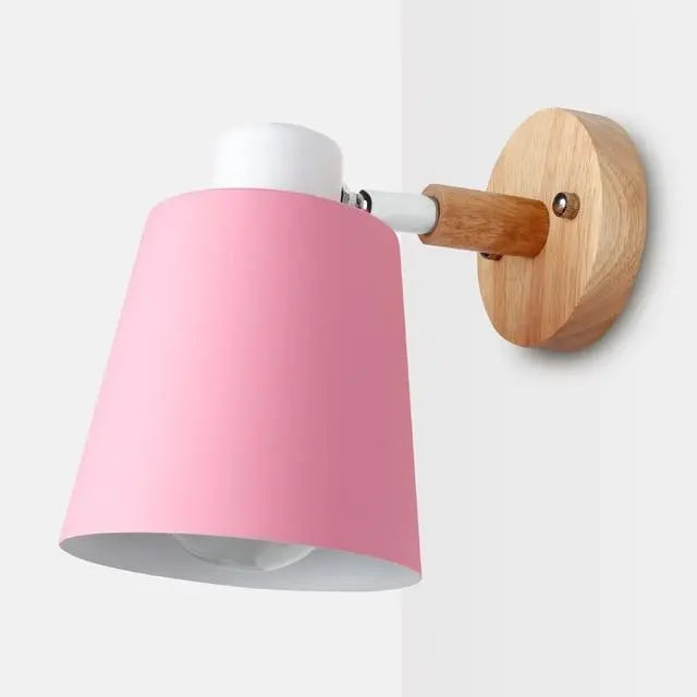 Modern Nordic Wall Light Iron Wood E27