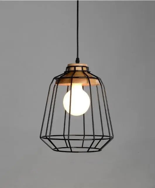 Modern Nordic Wrought Iron Cage Pendant Light