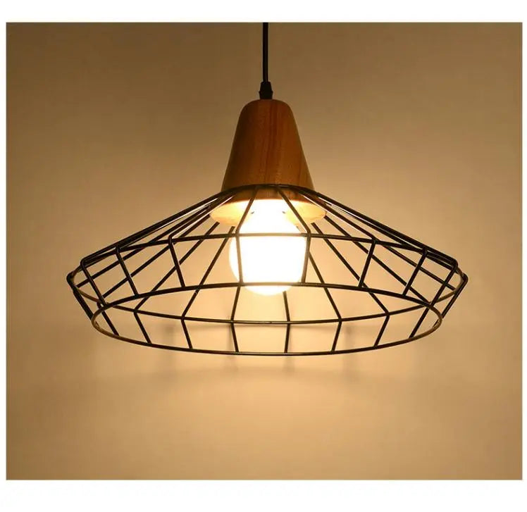 Modern Nordic Wrought Iron Cage Pendant Light