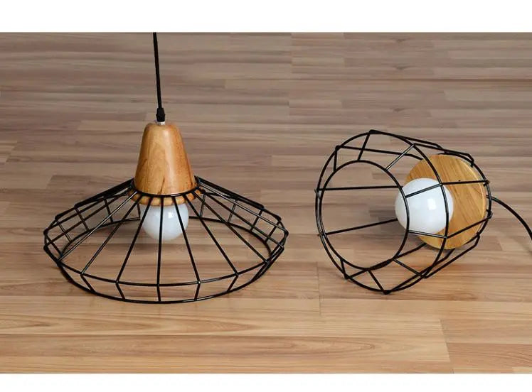 Modern Nordic Wrought Iron Cage Pendant Light