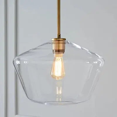 Glass Pendant Light E27 Clear Cognac 3 Sizes IP44
