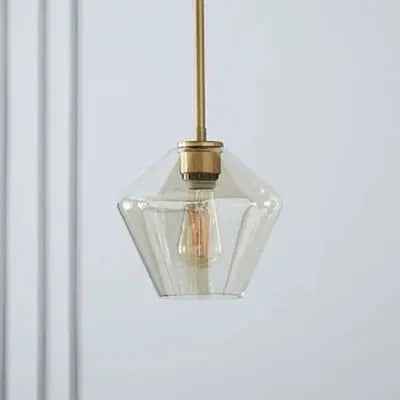 Glass Pendant Light E27 Clear Cognac 3 Sizes IP44