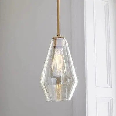 Glass Pendant Light E27 Clear Cognac 3 Sizes IP44