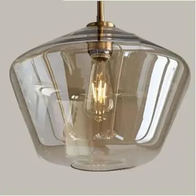 Glass Pendant Light E27 Clear Cognac 3 Sizes IP44