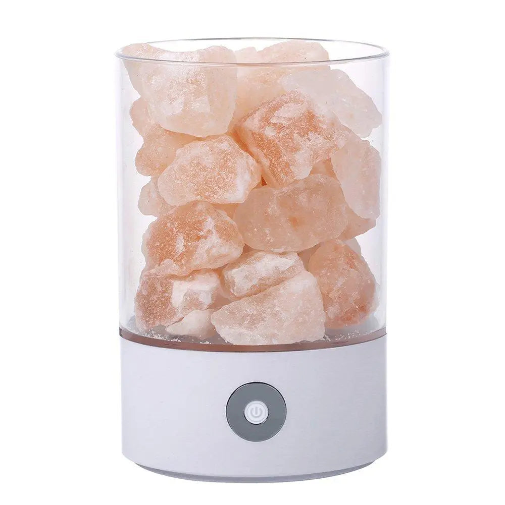 Himalayan Salt Lamp USB Multicolour LED Touch Control — White or Black Base