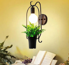 Brielle Nordic Wall Light with Planter Iron Powder-Coated