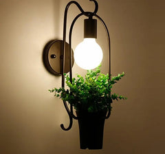 Brielle Nordic Wall Light with Planter Iron Powder-Coated