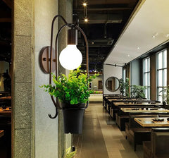 Brielle Nordic Wall Light with Planter Iron Powder-Coated