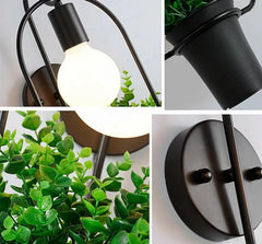 Brielle Nordic Wall Light with Planter Iron Powder-Coated
