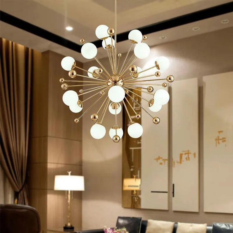 Nordic Art Deco Dandelion Chandelier Iron Glass 3 Sizes LED