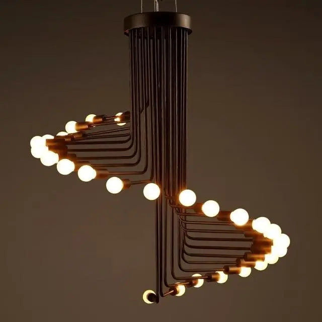 Nordic Spiral Chandelier Polished Iron Black White Red 2 Sizes