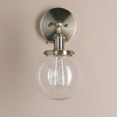Bronze Wall Light Brushed Bronze Glass E27 180° Arm Rotary Switch