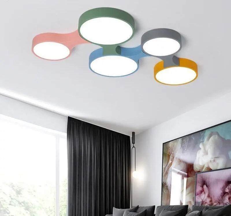 Nordic Colourful Ceiling Light Iron Acrylic LED 3 4 or 5 Lamps