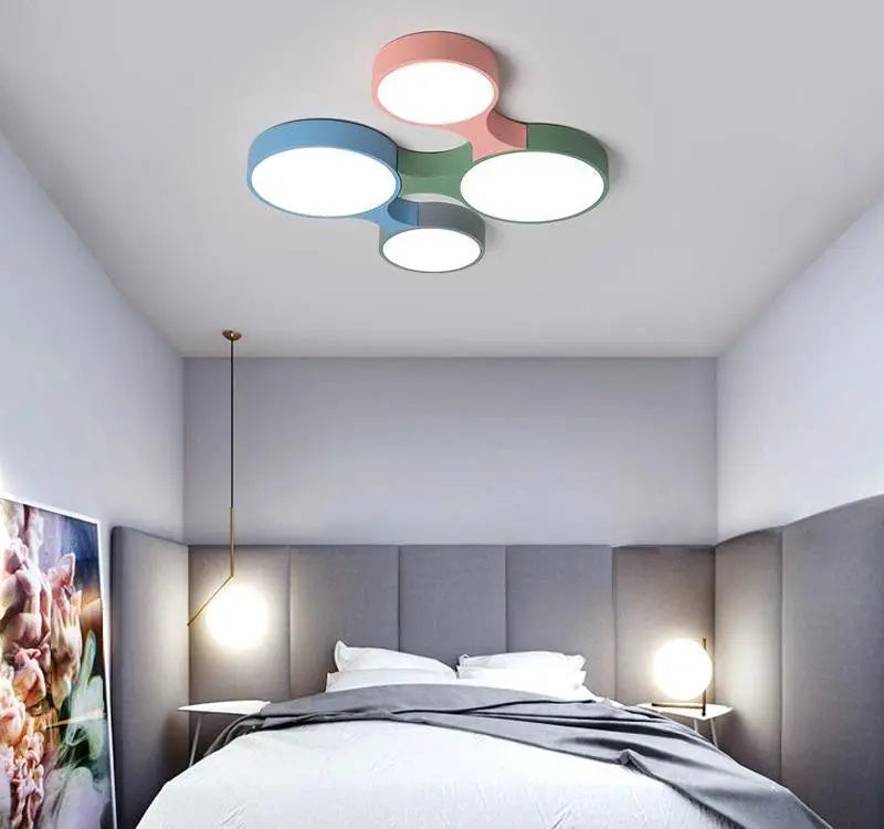 Nordic Colourful Ceiling Light Iron Acrylic LED 3 4 or 5 Lamps