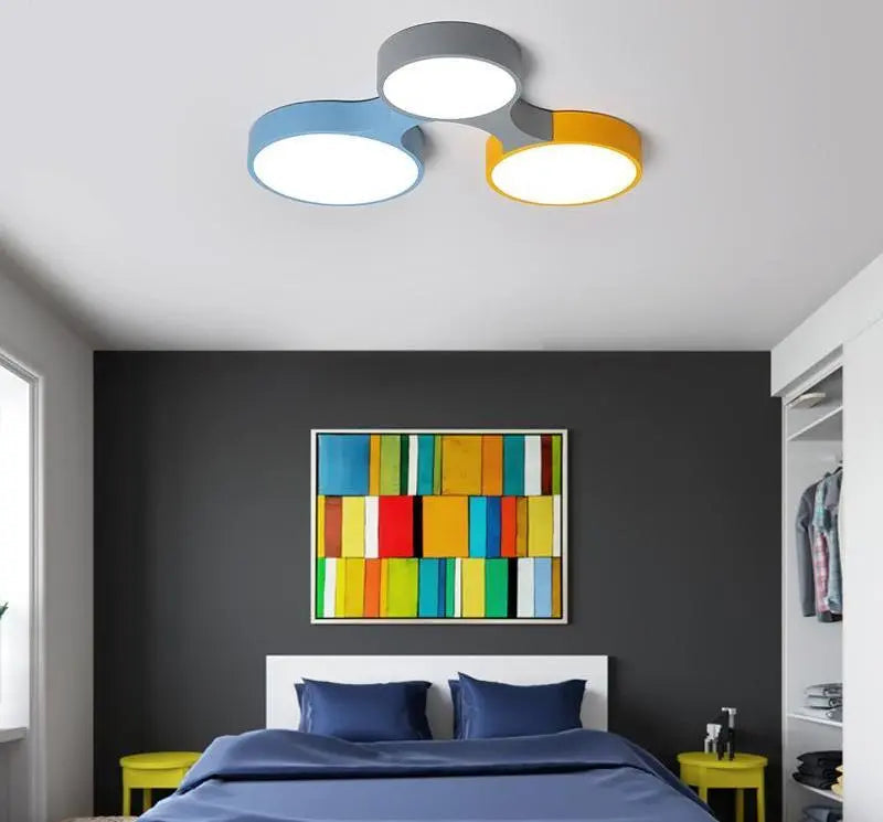 Nordic Colourful Ceiling Light Iron Acrylic LED 3 4 or 5 Lamps