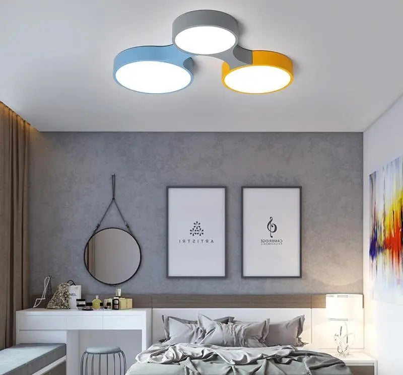 Nordic Colourful Ceiling Light Iron Acrylic LED 3 4 or 5 Lamps
