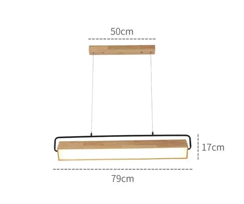 Adjustable LED Pendant Light Iron Wood Height-Adjustable Cool Warm White