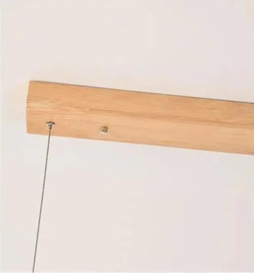 Adjustable LED Pendant Light Iron Wood Height-Adjustable Cool Warm White