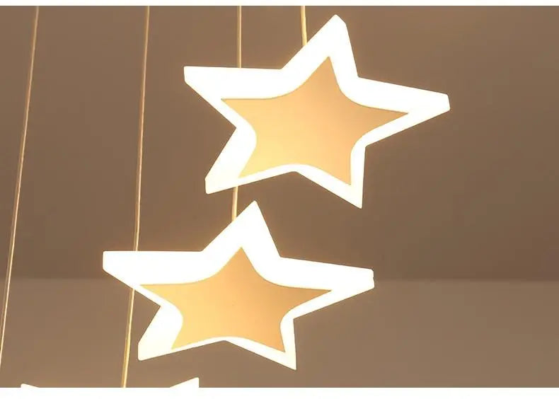 Star Chandelier with Clear Glass and Polished Steel