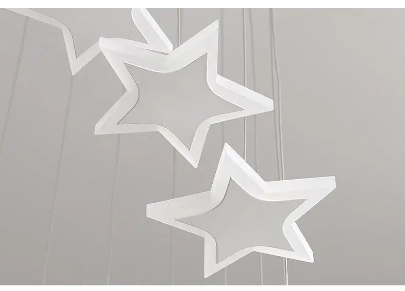 Star Chandelier with Clear Glass and Polished Steel