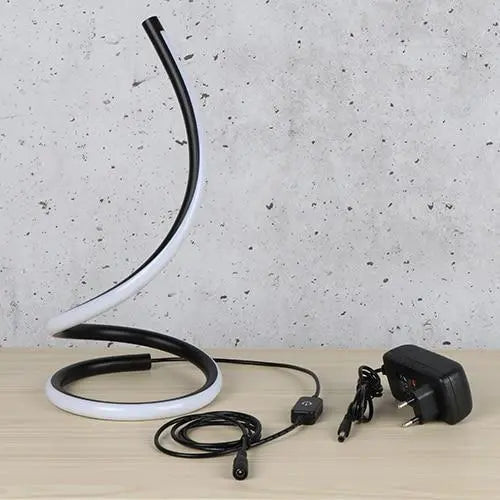 Dimmable Spiral Table Lamp LED Touch Dimmer — White / Black