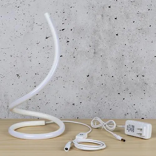 Dimmable Spiral Table Lamp LED Touch Dimmer — White / Black