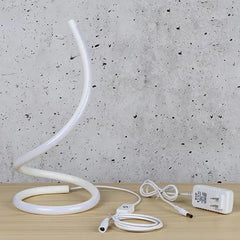 Dimmable Spiral Table Lamp LED Touch Dimmer — White / Black