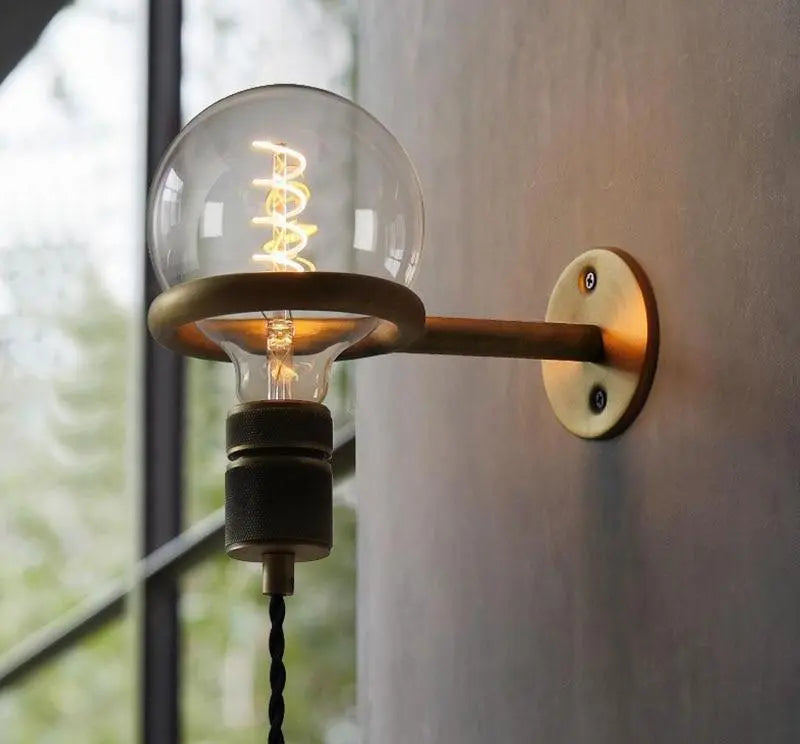 Nordic Wall Light Iron Copper Ring Holder E27 Ø12.5 cm