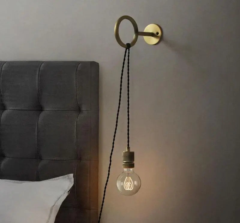 Nordic Wall Light Iron Copper Ring Holder E27 Ø12.5 cm