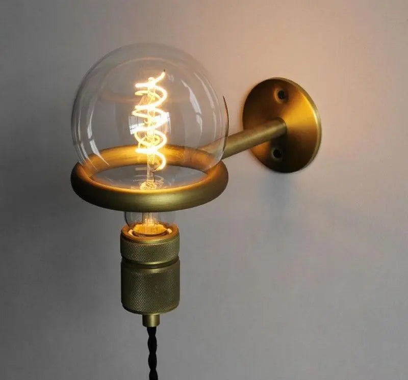 Nordic Wall Light Iron Copper Ring Holder E27 Ø12.5 cm