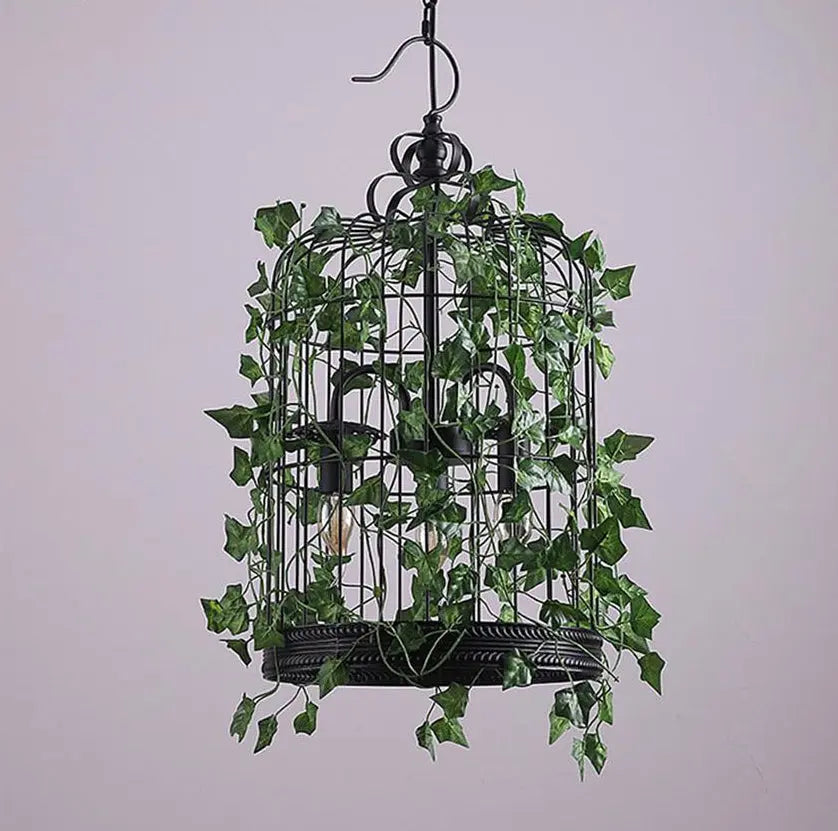Vintage Birdcage Pendant Light Iron E27 5 Forms Black